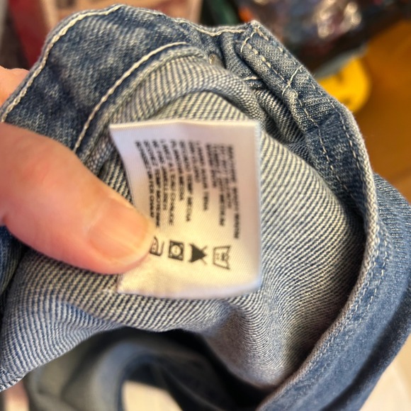 Dickies Mens 34x30 Denim Bib Overalls 8396SNB Carpenter Workwear Utility Cargo - Picture 7 of 7